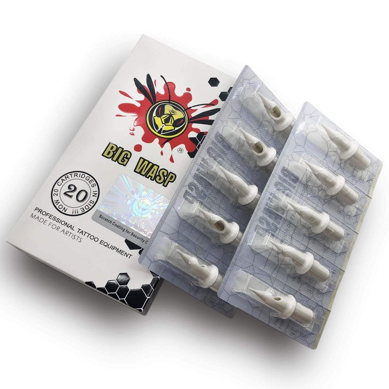 BIGWASP كارتريدج إبرة الوشم القابل للتصرف BIGWASP Professional 1009M1 #10 Bugpin 9 Magnum مفردة (9M1) 20 قطعة - Image 3
